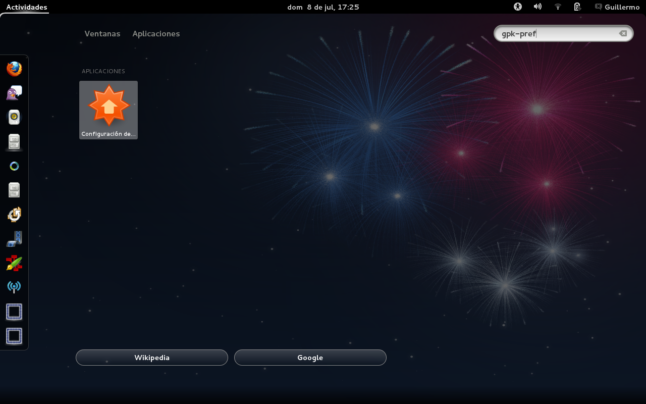 Pantallazo GNOME3 buscando gpk-prefs