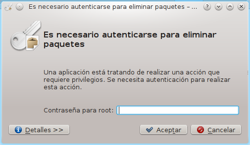 solicita autenticación para desinstalar